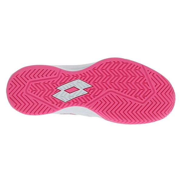 Lotto Mirage 500 All Court (Women's) - All White/Silver Metal/Vivid Fuchsia 2 Lotto Mirage 500 All Court (Women's) - All White/Silver Metal/Vivid Fuchsia - Image 2