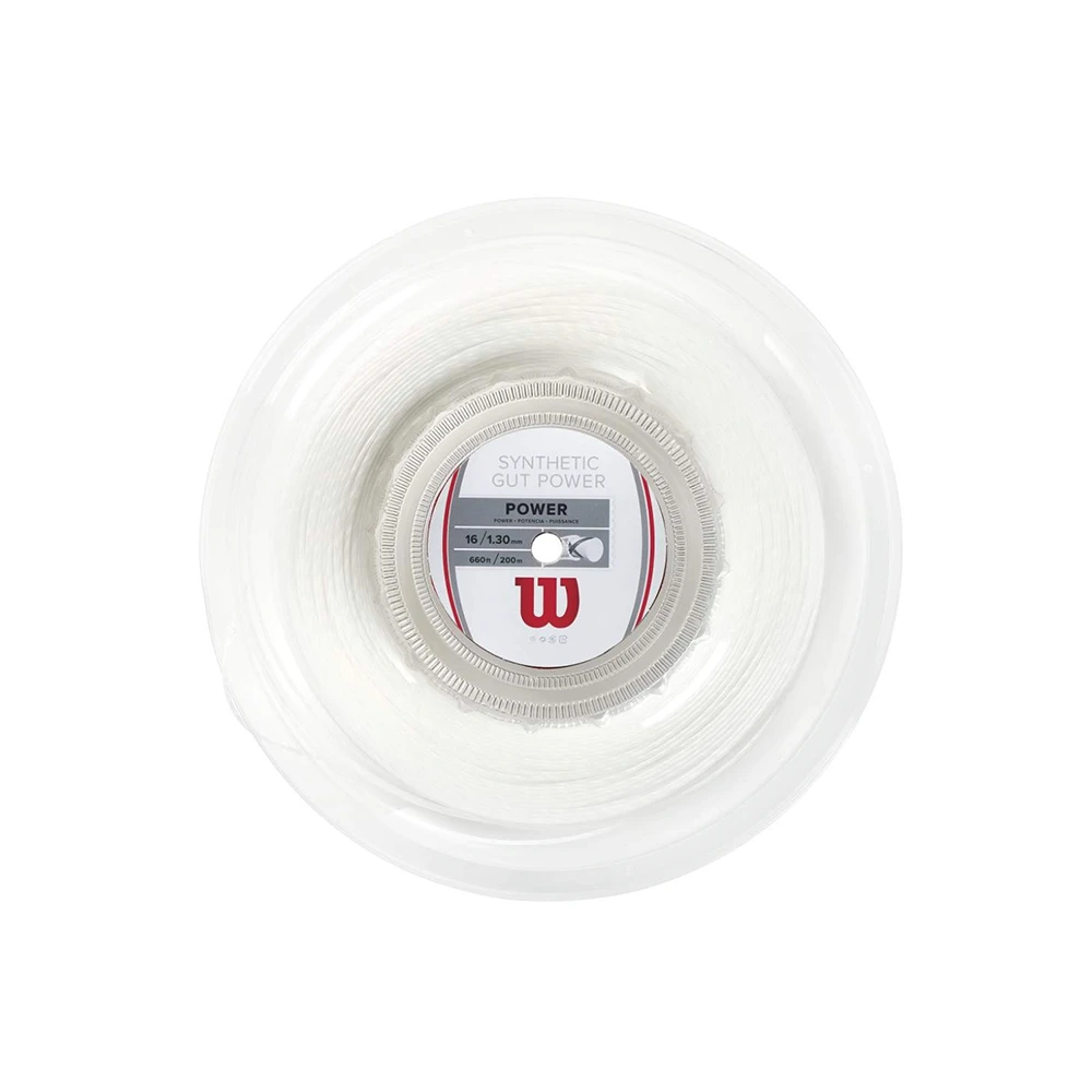 Wilson Synthetic Gut Power 16 Reel (200m) - White 1 Wilson Synthetic Gut Power 16 Reel (200m) - White