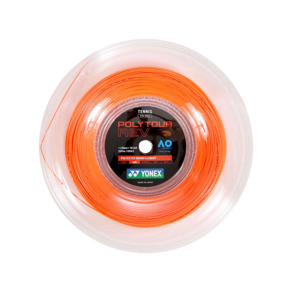 Yonex Poly Tour Rev 125 (200M) - Bright Orange 1 Yonex Poly Tour Rev 125 (200M) - Bright Orange