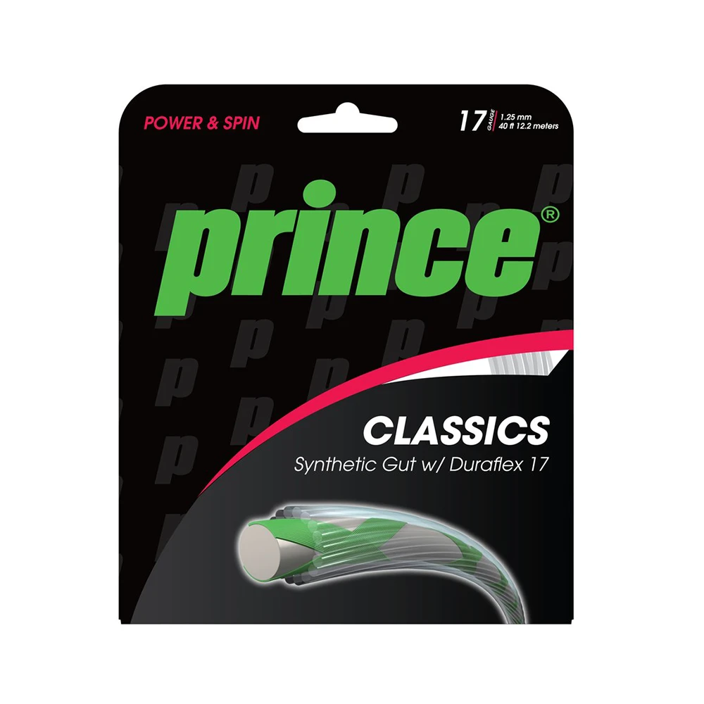 Prince Synthetic Gut 17 W/Duraflex - White 1 Prince Synthetic Gut 17 W/Duraflex - White